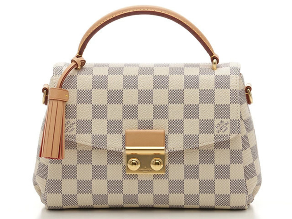 LOUIS VUITTON Shoulder Bag Croisette Damier Azur White